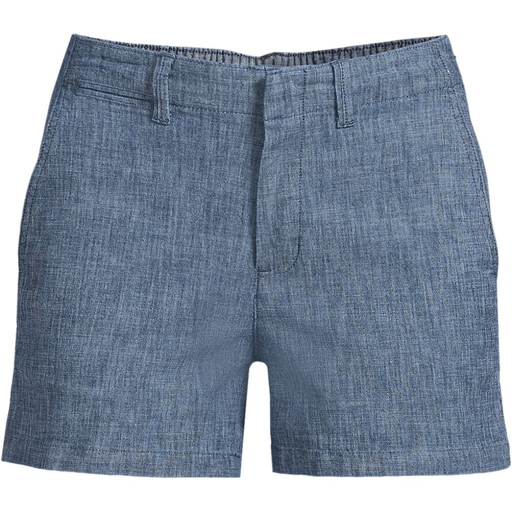 Land's End Women's Classic 5" Chambray Shorts - 18W, Color: EVENING SKY